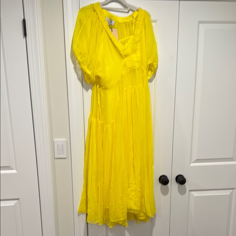 Vibrant Yellow Midi Dress
